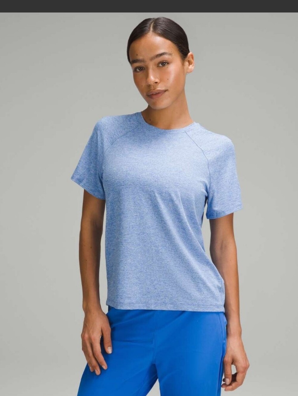 lululemon Licence To Train Classic Fit Tshirt Heathered Light Blue